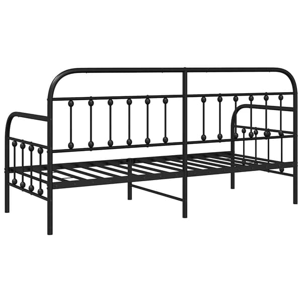 vidaXL Dagbäddram Svart 75 x 190 cm Pulverlackerat stål