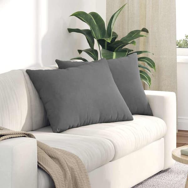vidaXL Soffkuddar 2 st Mörkgrå 70 x 50 cm tyg
