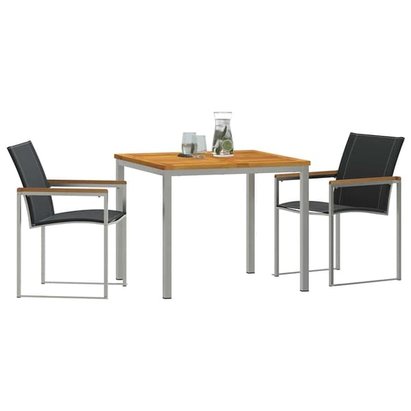 vidaXL Hage Spisegruppe 3 pcs Brun Solid akasietre