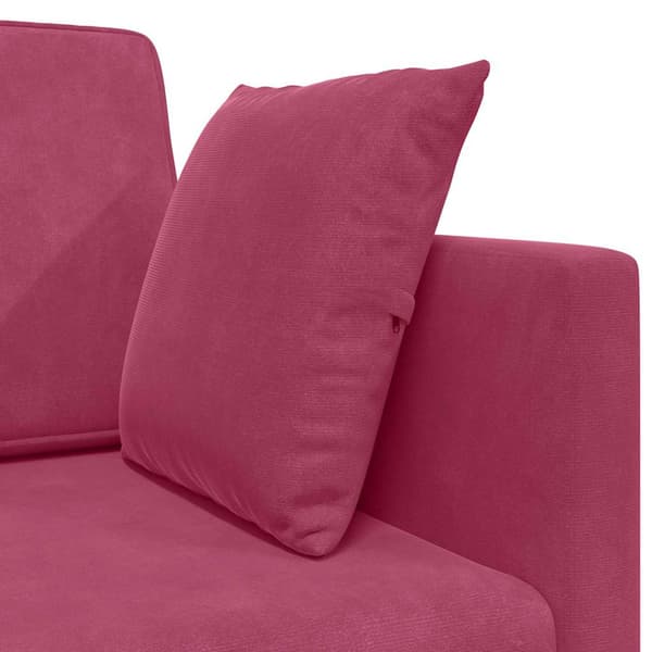 vidaXL Golvbäddsoffa Vinröd 213 x 70 x 77 cm Sammet