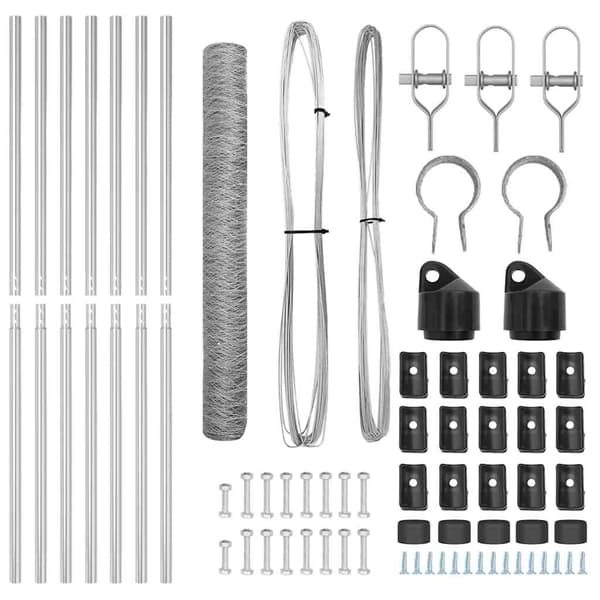 vidaXL Gjerdepåle sølv 10 x 1,4 m (36 mm netting) Stål