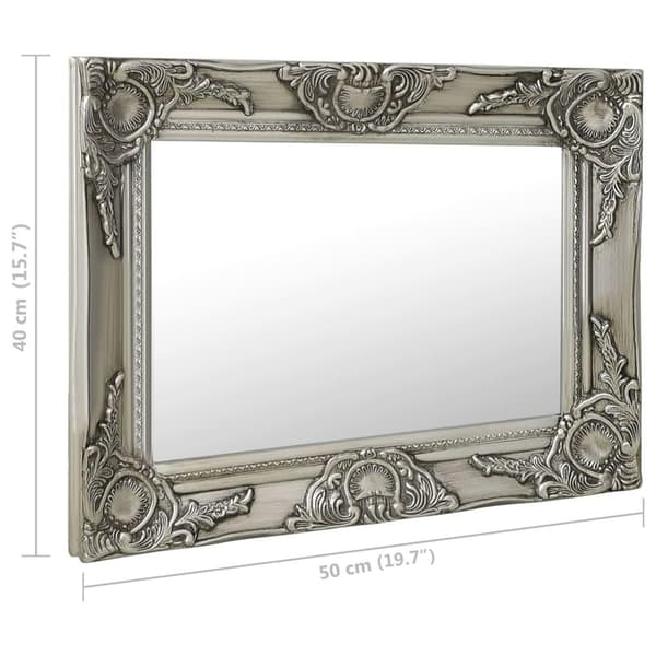 vidaXL Väggspegel barockstil 50x40 cm silver