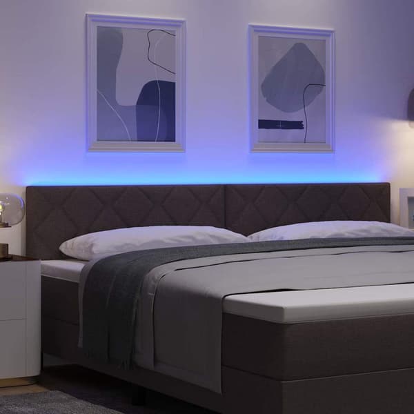 vidaXL LED huvuddyna Brun 200 cm tyg