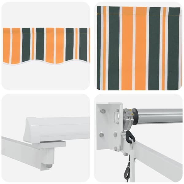 vidaXL Innvendbar Markise Grønn og gul 400 × 300 cm Polyester