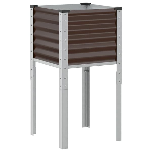 vidaXL Hagepotte brun 45x45x88 cm stål