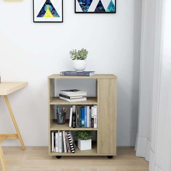 vidaXL Rulleskap sonoma eik 60x35x75 cm sponplate