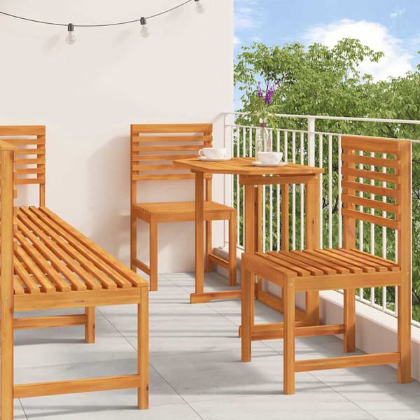 vidaXL Hage Bistro Sett 6 pcs Brun Solid akasietre