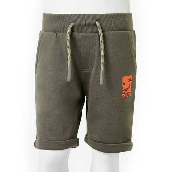 vidaXL Barneshorts med snor mørkekaki 140