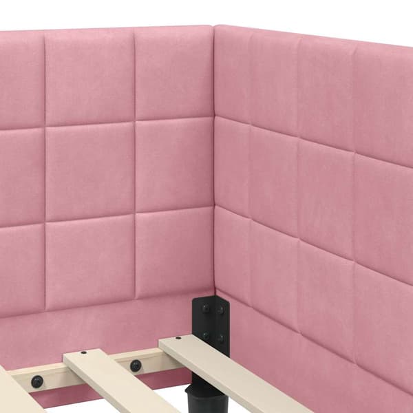 vidaXL Hörnssängram Rosa 80 x 200 cm Sammet