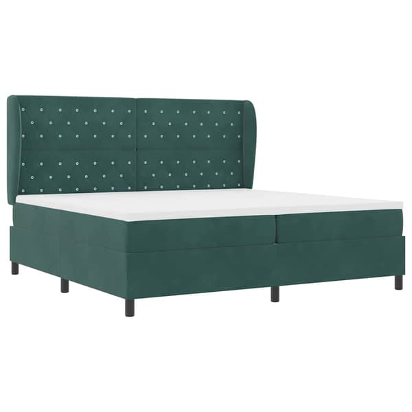 vidaXL Bäddfjäder med madrass Mörkgrön 200 x 200 cm Sammet