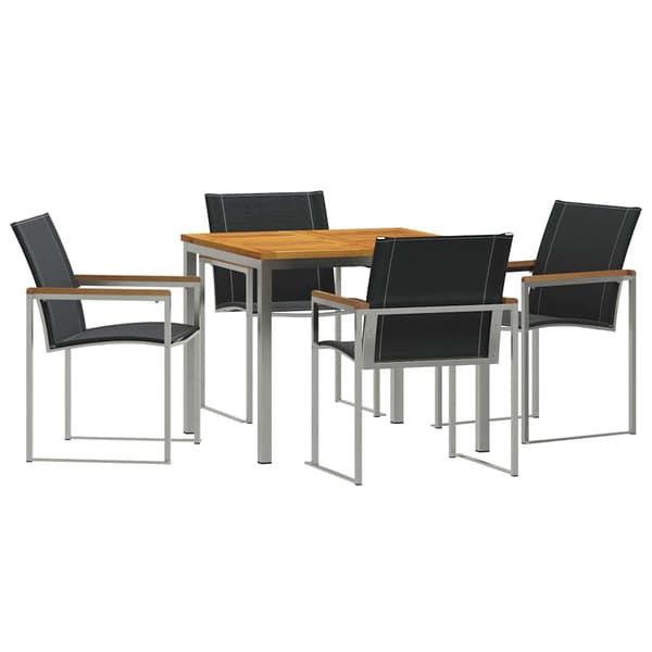 vidaXL Trädgårdsmöbelset 5 pcs Brun Massivt Akaciaträ