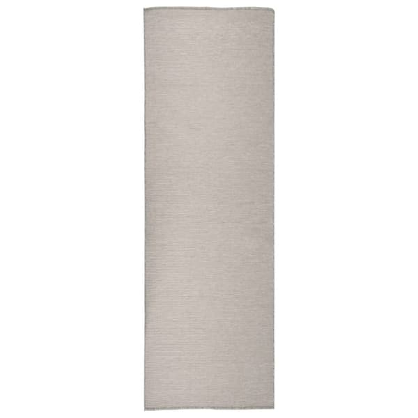 vidaXL Utendørs flatvevd teppe 80x250 cm lysegrå
