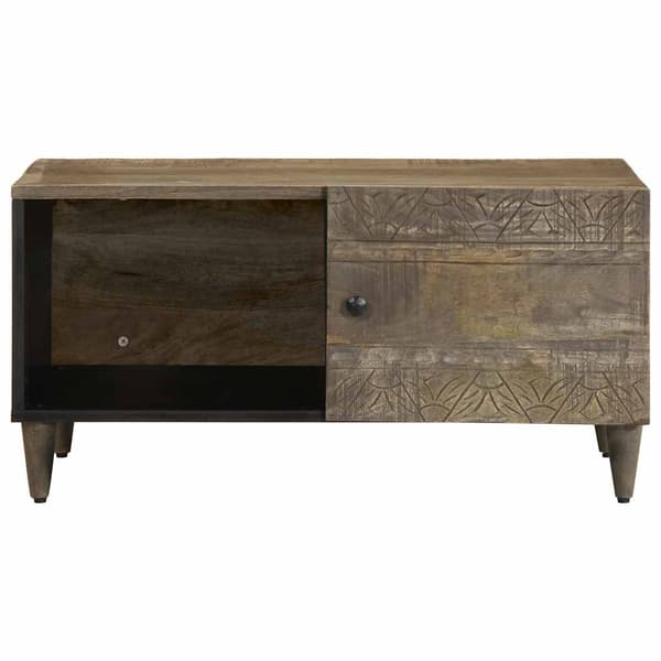 vidaXL Soffbord ljusgrått 80x50x40 cm massivt trä mango