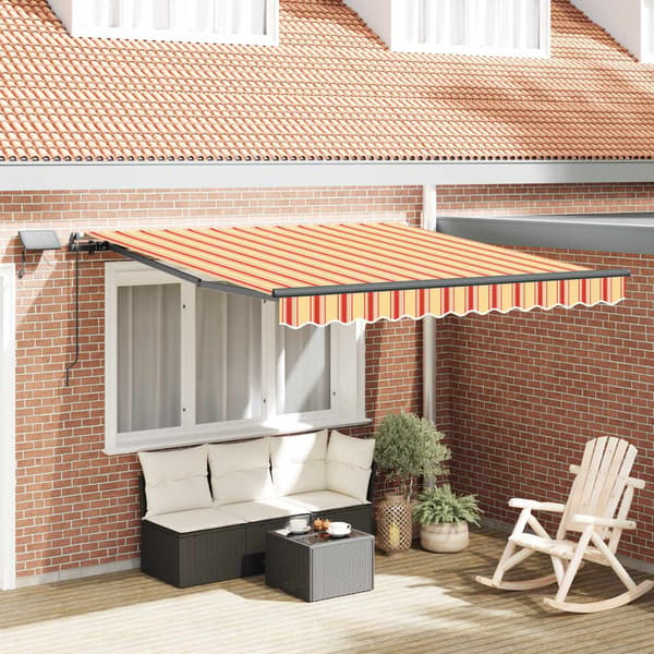vidaXL Utfällbar markis Gul och Orange 300 x 250 cm tyg