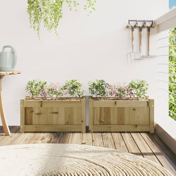 vidaXL Plantekasser 2 stk impregnert furu