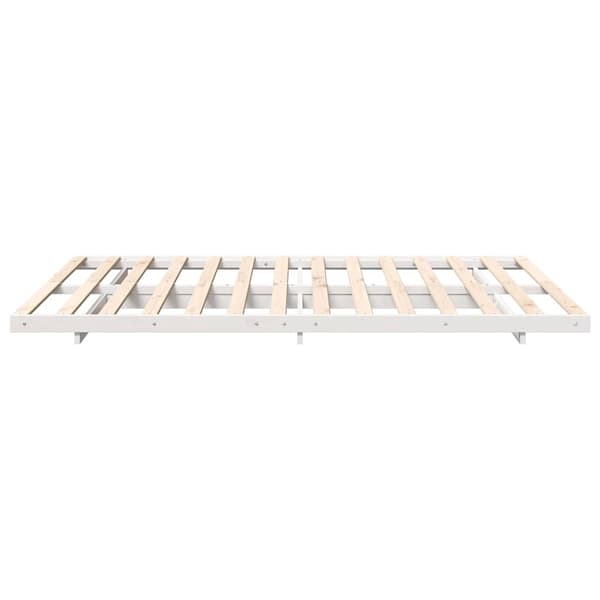 vidaXL Sängram Vit 150 x 200 cm Massiv furu