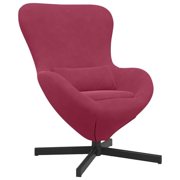 vidaXL Äggfåtölj Vinröd 63 x 73 x 90 cm Sammet