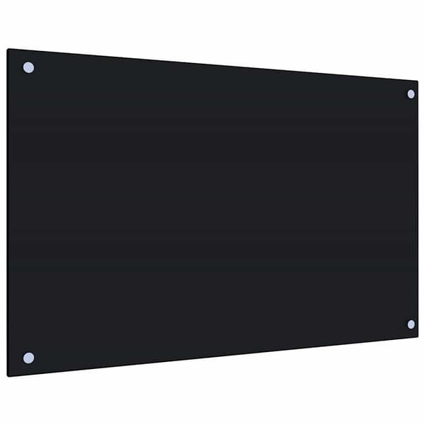 vidaXL Stänkskydd svart 80x50 cm härdat glas
