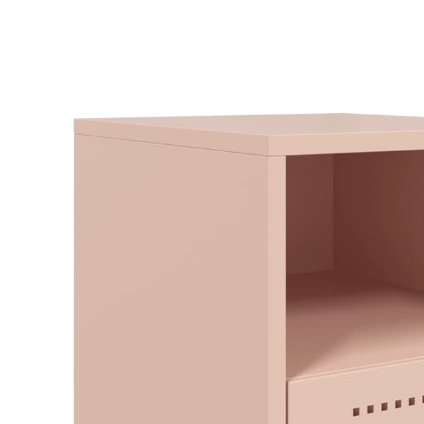vidaXL Sängbord 2 st rosa 36x39x60,5 cm stål