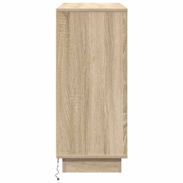vidaXL LED sideboard Sonoma eik 90 x 32 x 75 cm Konstruert tre