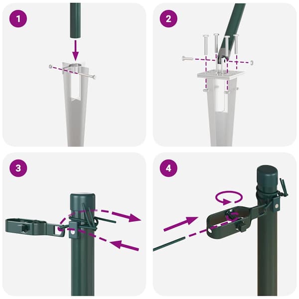vidaXL Stängselstolpe 13 pcs Grön Stål
