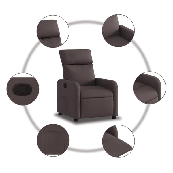 vidaXL Reclinerfåtölj mörkbrun tyg