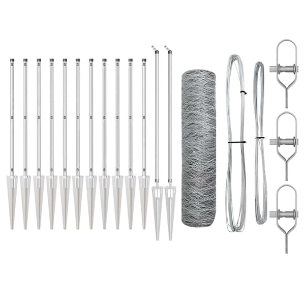 vidaXL Stängselstolpe Silver