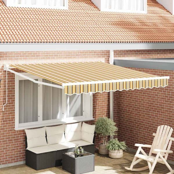 vidaXL Utfällbar markis Flerfärgsdesign 350 x 250 cm