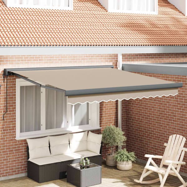 vidaXL Markise Beige 350 x 250 cm Polyester og aluminium