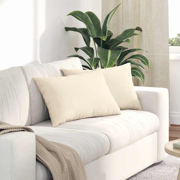 vidaXL Soffkuddar 2 st Kräm 60 x 40 cm Manchester tyg