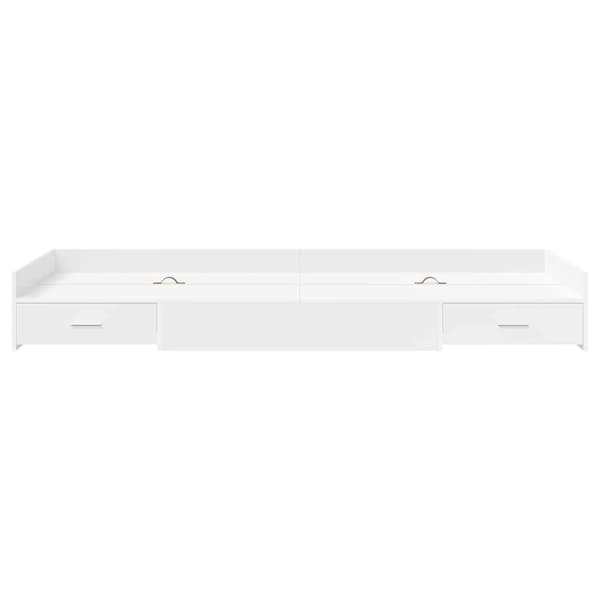 vidaXL Sengestamme med hodegjerde Hvit 90 x 200 cm Konstruert tre