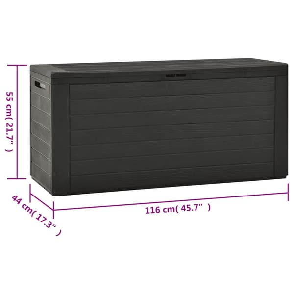 vidaXL Dynbox antracit 116x44x55 cm