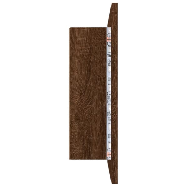 vidaXL Speilskap med LED brun eik 60x12x45 cm konstruert tre