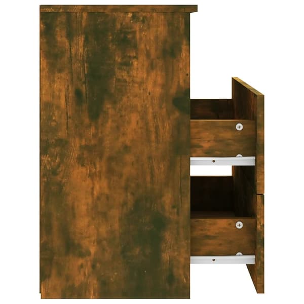 vidaXL Nattbord røkt eik 50x32x60 cm