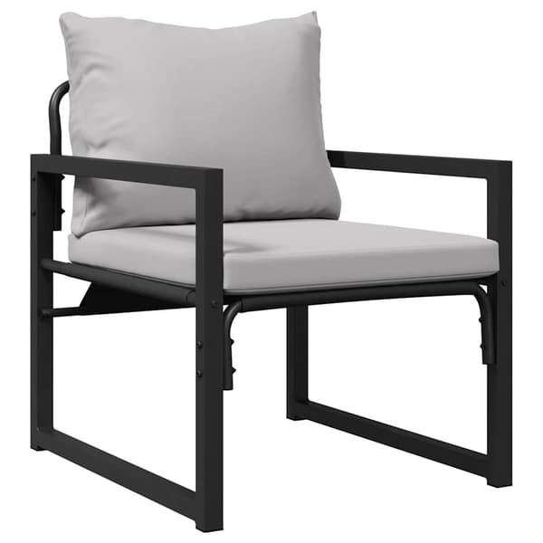 vidaXL Trädgårdsmöbler med kudde med kudde 4 pcs Ljusgrå Polyester