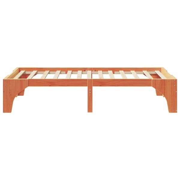 vidaXL Sängram Brun 90 x 200 cm Massiv furu