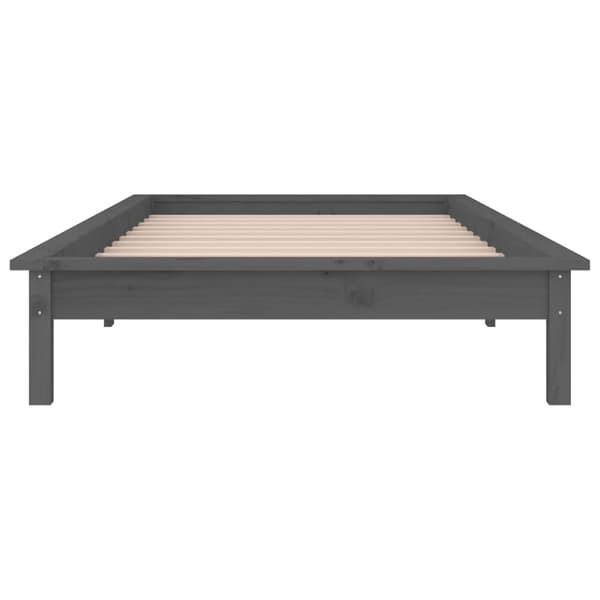 vidaXL Sengeramme med LED grå 75x190 cm Small Single heltre