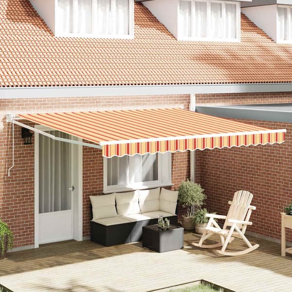 vidaXL Utfällbar markis Gul och Orange 400 × 300 cm