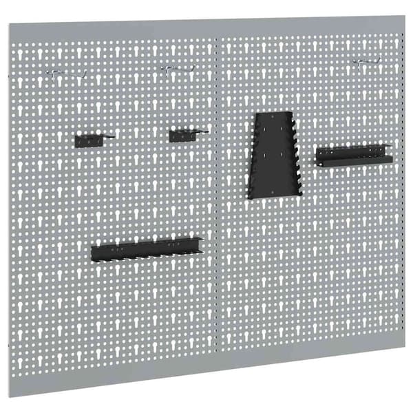 vidaXL Työkaluseinäpaneeli 2 pcs Harmaa 100 x 1 x 80 cm