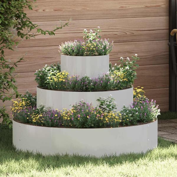 vidaXL Hageblomsterpotte sølv 90 x 90 x 20 cm Rustfritt Stål