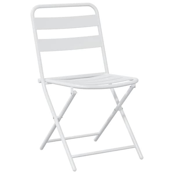 vidaXL Trädgårds Bistro Set 3 pcs Vit Stål
