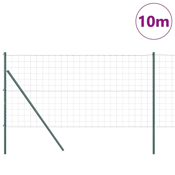 vidaXL Gjerde med stolpe grønn 1,2 x 10 m Stål