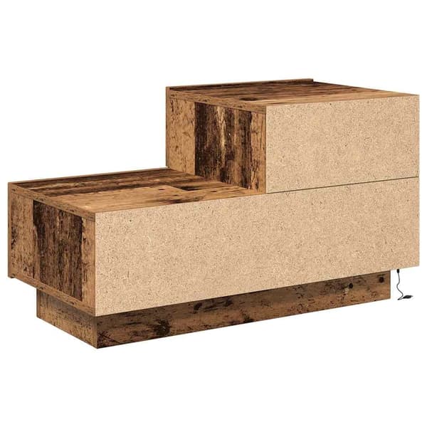 vidaXL Sängbord Gammalt trä Trä Medel Förvaring Sängbord Rektangulär