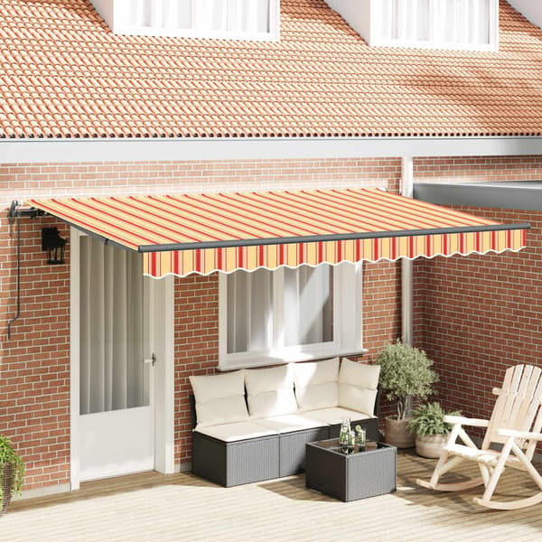 vidaXL Utfällbar markis Gul 400 x 200 cm tyg