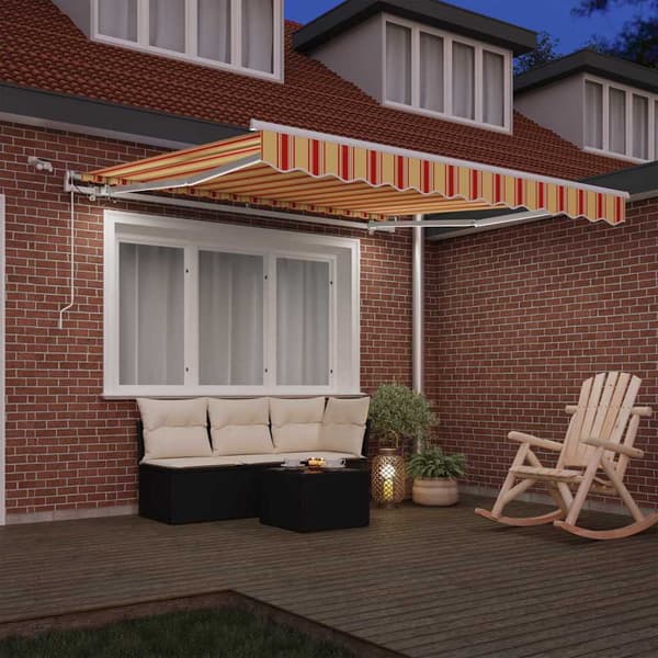 vidaXL Infällbar Markis Gul och orange 350 x 250 cm