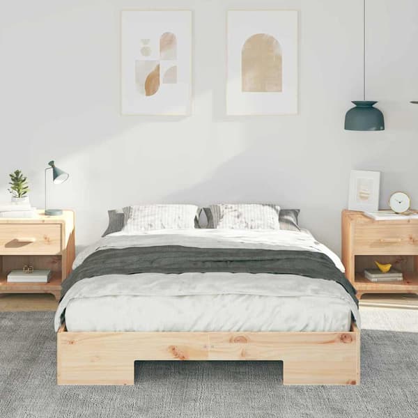 vidaXL Sängram Brun 140 x 190 cm