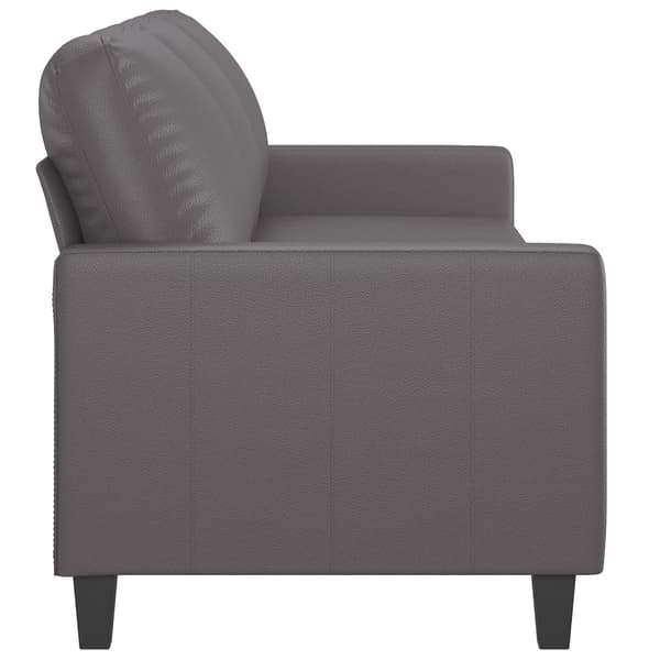 vidaXL 3-sitssoffa grå 180 cm konstläder