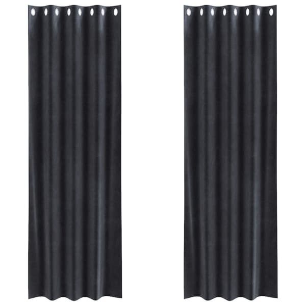 vidaXL Gardiner Mörkgrå Polyester 140 x 260 cm Grommetgardiner