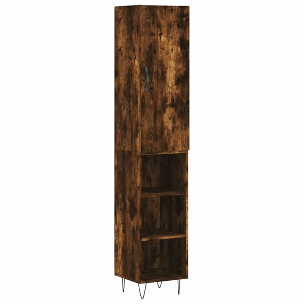 vidaXL Highboard røkt eik 34,5x34x180 cm konstruert tre