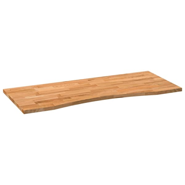 vidaXL Bordplate lysebrun 120x50x2,5 cm rektangulær heltre eik